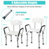 Height Adjustable Padded Tub Bath Seat Disability Shower Chair Stool W/ Armrest