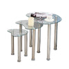 Nest of 3 Side Table End Table Glass Metal Legs Nesting Tables Living Room Heart