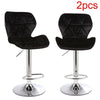 Set of 2 Crushed Velvet Bar Stools Adjustable Swivel Dining Counter Chairs Pub