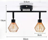 2-Way Ceiling Light Wall Spotlight Industrial Birdcage Retro Ceiling Flush Light