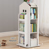 Kids Rotating Bookshelf Castle Rack Display Floor Standing Bookcase Toys Storage