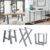 2PC Grey Industrial Steel A Shape Table Legs Desk Bench X Cross Frame Legs Frame