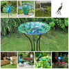 Large Peacock Bird Bath Table Feeder Solar Light Garden Ornament Outdoor Decor