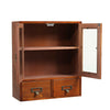 Wooden Storage Box with Drawers Doors Table Cosmetic Ornaments Organizer Cabinet
