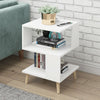 Wooden White Nightstand Bedside Table Living Room Storage Shelf Unit Furniture