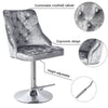 Crushed Velvet Swivel Bar Stool Button Back Upholstered Gas Lift Kitchen Chair