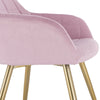 1x Kitchen Dining Chair Lounge Living Room Corner Chair with Velvet Steel Legs