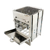 Picnic Burning Camping Stove Folding Wood Stainless Steel Barbecue Charcoal BBQ