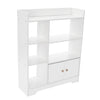 Wood Bookcase Bookshelf S Shape 6 Tier Shelves Free Shelving Storage White Unit