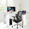 White L-Shaped Computer Desk Corner PC Table w/ Shelves Workstation Home Office