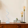 Modern LED Bedside Spiral Table Lamps Creative Design Curved Warm White Light UK