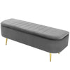 VELVET STORAGE OTTOMAN BENCH POUFFE FOOTREST BEDROOM LIVINGROOM SEAT