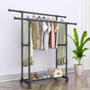 Single/Double Adjustable Closet Hanger Organizer Storage Rail Clothes Ra