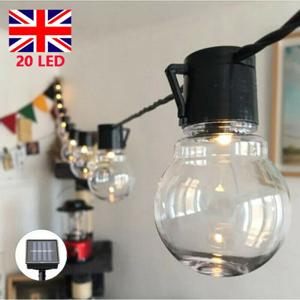 SOLAR POWERED RETRO BULB STRING LIGHTS FOR GARDEN OUTDOOR FAIRY SUMMER LAMP RYL