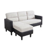 3 Seater L-Shaped Universal Corner Sofa Lounger Couch Chaise Settee w Foostool