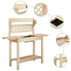 Garden Potting Bench Table Wooden Work Bench Station Table with Storage Self