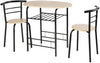 Small Table and 2 Chairs 3PCS Bar Kitchen Dining Breakfast Furniture Set W/Shelf
