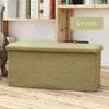 2 SEATER DOUBLE LARGE OTTOMAN FAUX LINEN FOLDING STORAGE TOY BOX POUFFE 4COLOURS