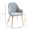 Set Of 2 Elegant Tub Velvet-Feel Dining Chairs w/ Wood Legs Metal Frame Grey