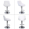 2pcs Bar Stools Breakfast Swivel Gas Lift Kitchen Stools Leather Chairs Comfort