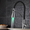 LED Kitchen Taps Pull Out Spray Basin Mixer Sink Tap Chrome Black Modern UK