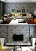 MODERN GREY BRICK SLATE WALL BACKDROP WALPAPER 3D EFFECT STACK STONE WALL PAPER