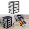 4 Tiers Plastic Storage Drawer Box Organizer Cabinet Office Home Desktop Tidy UK