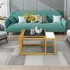 Set of 2 Modern Coffee Nesting Table Set Side End Table Waterproof Faux Marble