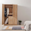 3 Door 3 Drawer Wardrobe Oak Triple Wardrobe Bedroom Furniture Hanging Rail UK