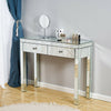 Bedroom 1/2 Drawers Mirrored Glass Dressing Table Cushioned Stool Mirror Set UK