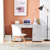 130cm Large Computer Desk Writing Table with 3 Drawers & 2 Door Home Office Grey