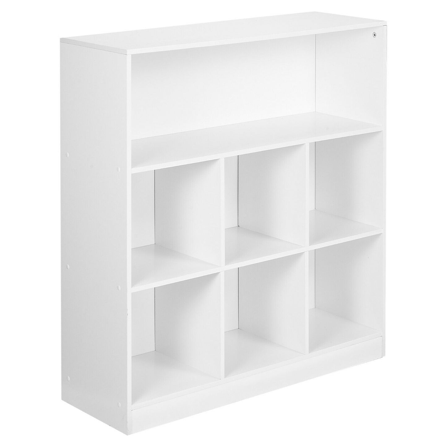 Tall Wide Wooden 7 Cube Bookcase Shelving Display Storage Unit Cabinet Shelves