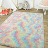 Rainbow Fluffy Rugs Anti-Skid Shaggy Area Rug Dining Bedroom Carpet Floor Mat