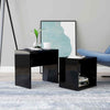 Coffee Table Set Chipboard Accent Side Nesting Tables High Gloss Black