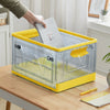 Stacking Storage Box with Lid Foldable Plastic Organizer Books Clothes Container