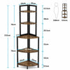 5 Tier Corner Shelf Industrial Storage Display Shelving Rack Ladder Bookcase UK