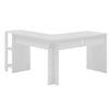 L-Shaped Home Office Desk Corner Computer Desk Black/White for Home Study Work