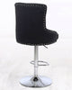 Millies Design Black Button & studded Detail Premium Monteray Bar Stool Kitchen (BLACK)