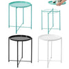 Coffee Table Folding Side Table Round Metal Tray Top Portable Table Night Stand