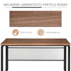 Modern Wooden Computer Desk Study Standing Writing Table Metal Frame
