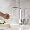 Modern Kitchen Sink Tap Chrome Monobloc Lever Swivel Square Mixer Taps Faucet