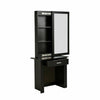 Modern Dressing Table Jewelry Makeup Desk w/Sliding Mirror Bedroom Storage Shelf