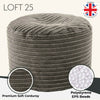 Round Bean Bag Foot Rest Stool Pouffe Living Room Beanbag Ottoman Footstools