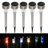10 x Solar Powered Stainless Steel Led Post Stake Lights Garden Patio Outdoor UK