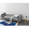 Luxury 3 Seater Grey Linen Fabric Sofa Bed Recliner Lounger with 2 Cushions