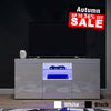 TV Unit Stand Cabinet High Gloss Door Sideboard With LED Light & Storage Drawers