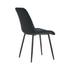Set of 2 Blue Grey Velvet Dining Chairs Dinning Kitchen Room Metal Leg Padded