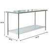 2/3/4/5/6FT Stainless Steel Commercial Kitchen Work Bench Catering Table +Shelf