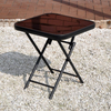 Folding Side Table Glass Top Small Side Stool Drink Coffee Garden Home Furniture
