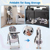 Folding Baby High Chair Adjustable Convertible High Chair W/ Reclining Backrest